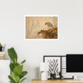 Hawk on Screen Perch ポスター (ホームオフィス)