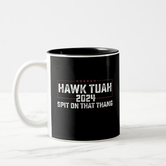 Hawk Tuah 2024 つば吐く大統領 ツートーンマグカップ (左)
