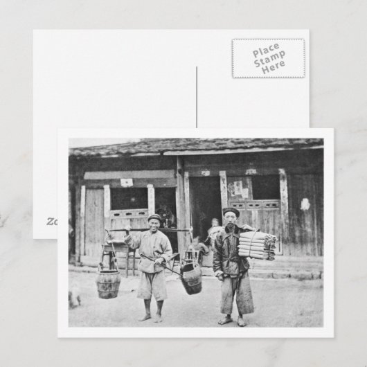 Hawkers中国の, c.1870 (写真b/w) ポストカード (正面/裏面)