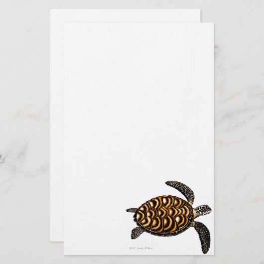 Hawksbillのウミガメの文房具 便箋 (正面/裏面)
