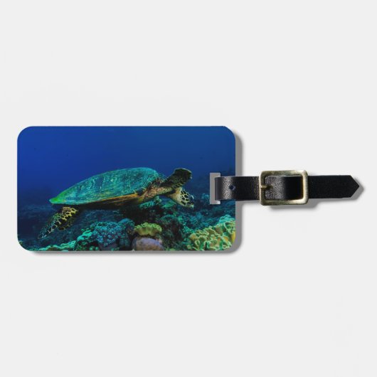 Hawksbillのウミガメの荷物のラベル ラゲッジタグ (正面横)
