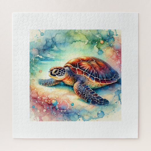 Hawksbill Sea Turtle 210724AREF122 - Watercolor ジグソーパズル (縦)