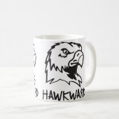 Hawkward -扱いにくいタカのしゃれ コーヒーマグカップ (正面右)