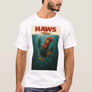 HAWSパロディポスター - 面白いニワトリvsムカデの芸術 Tシャツ