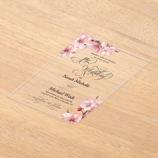 Hawthorn Acrylic Calligraphy Wedding Invitation アクリル招待状 (レイダウン)