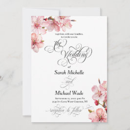 Hawthorn Elegant Calligraphy Wedding Invitation 招待状