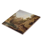 Hawthorndenの城、エジンバラの近くで、c.1820-22 (油 タイル (側面)