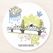 Hawthorne橋ポートランドコースター ラウンドペーパーコースター (正面)