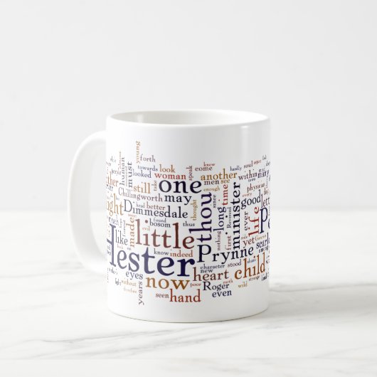 Hawthorne -深紅手紙の単語および引用文 コーヒーマグカップ (正面左)