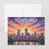 Hawthorne Bridge Portland Oregon ポストカード (正面/裏面)