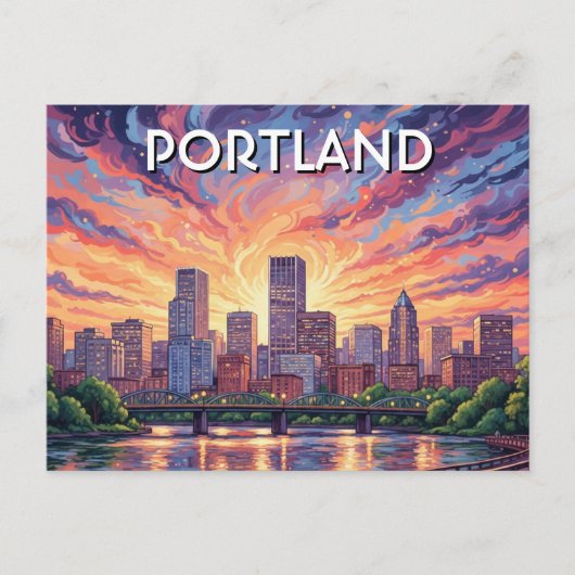 Hawthorne Bridge Portland Oregon ポストカード (正面)