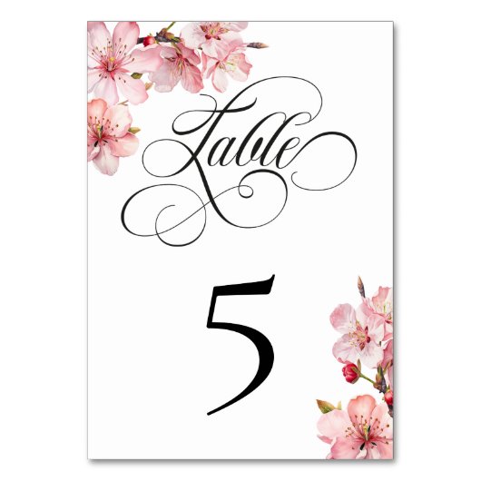 Hawthorne Calligraphy Table Number Card テーブルナンバー (正面)