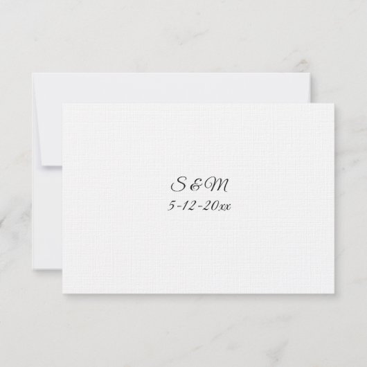 Hawthorne Calligraphy Wedding Kindly Reply card 出欠カード (裏面)