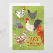 HAYは、あなたのグリーティングカードと一緒に鶏を入れて シーズンカード (正面/裏面)