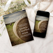 Hay 素朴 Bales Ranch Wedding Save the Date セーブザデート