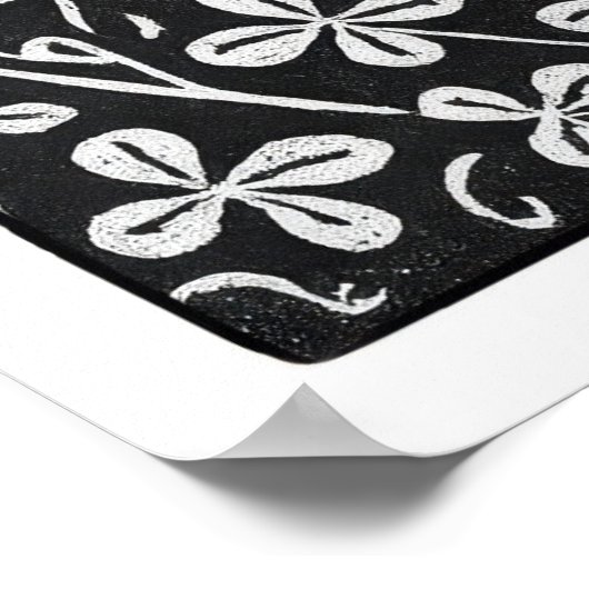 Hay Bales And Clover Large Linocut Print ポスター (角)