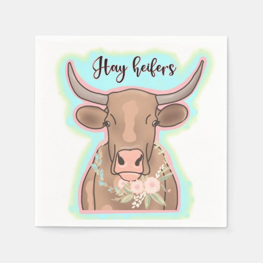 Hay heifers スタンダードカクテルナプキン (正面)