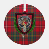 Hay Scottish Clan Tartan & Crest ガラスオーナメント (裏面)