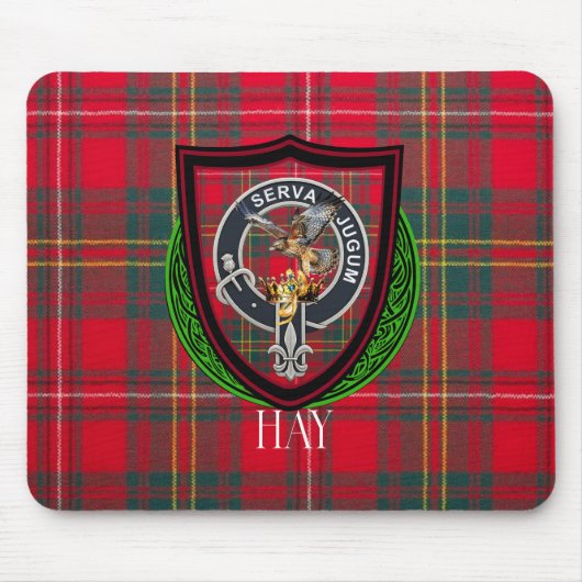 Hay Scottish Clan Tartan & Crest マウスパッド (正面)