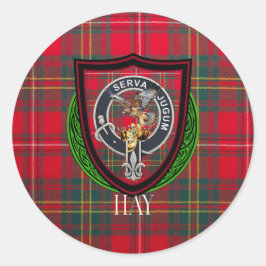 Hay Scottish Clan Tartan & Crest ラウンドシール