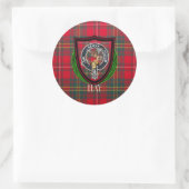 Hay Scottish Clan Tartan & Crest ラウンドシール (バッグ)