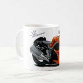 Hayabusaのオレンジのバイク コーヒーマグカップ (正面左)