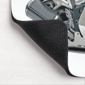 Hayabusaの白青いバイク マウスパッド (コーナー)