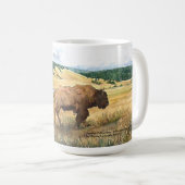 Haydenの谷のバイソンのイエローストーン国立公園 コーヒーマグカップ (正面右)