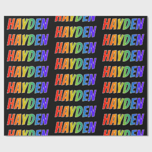 『HAYDEN』というレインボー·ファースト·ネーム。おもしろいカラフル& ラッピングペーパー