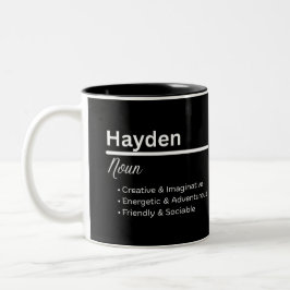 Hayden Boy Name Definition Personalized Mug ツートーンマグカップ
