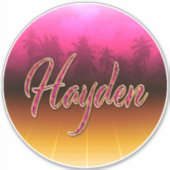Hayden Vorname Name golden pink Aufkleber Sticker シール (正面)