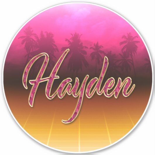 Hayden Vorname Name golden pink Aufkleber Sticker シール (正面)