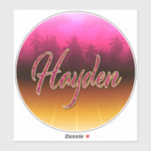 Hayden Vorname Name golden pink Aufkleber Sticker シール (シート)