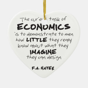 Hayek -経済学の好奇心が強い仕事 セラミックオーナメント