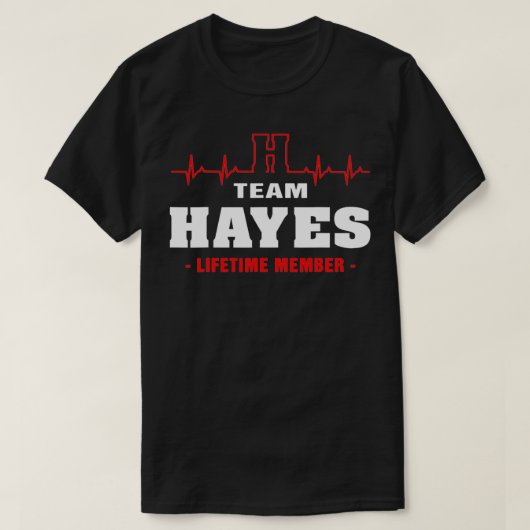 Hayes Surname last name Family team Hayes lifetime Tシャツ (デザイン正面)