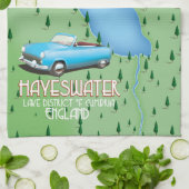 Hayeswater Lake Districtマップ旅行ポスター キッチンタオル (折り畳み)