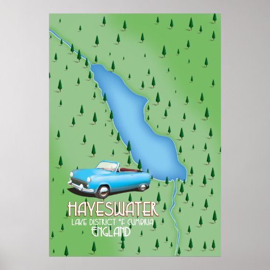 Hayeswater Lake Districtマップ旅行ポスター ポスター (正面)