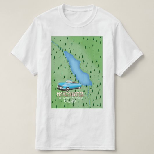 Hayeswater Lake Districtマップ旅行ポスター Tシャツ (デザイン正面)