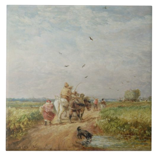 Hayfieldに行きます、1853年(millboardの油) タイル (正面)