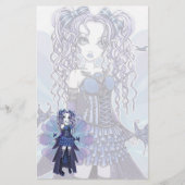 "Haylee"の紫色の入れ墨の蝶妖精の文房具 便箋 (正面)