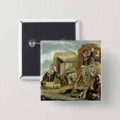 Haymaking 1641年からのHaycart、かリターン 缶バッジ (正面&裏面)