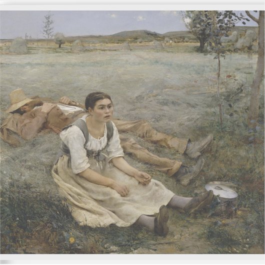 Haymaking Sticker — Jules Bastien-Lepage (1877) シール (正面)