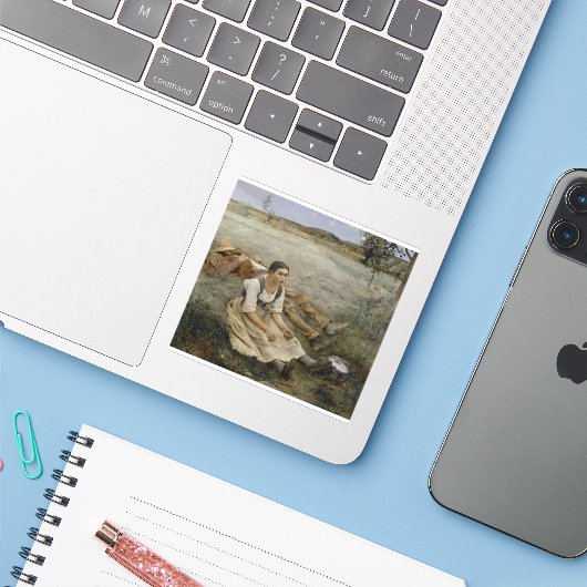 Haymaking Sticker — Jules Bastien-Lepage (1877) シール (ノートパソコンとiPhone)