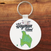 Hayman Island ビンテージ トラベル マップ キーホルダー (正面)