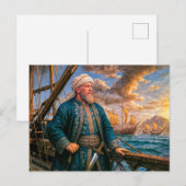 Hayreddin Barbarossa Naval Commander Portrait ポストカード (正面/裏面)