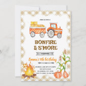 Hayrides Bonfire S'mores Pumpkin Party invite 招待状 (正面)