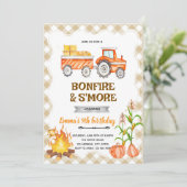 Hayrides Bonfire S'mores Pumpkin Party invite 招待状 (スタンド正面)