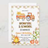 Hayrides Bonfire S'mores Pumpkin Party invite 招待状 (正面/裏面)
