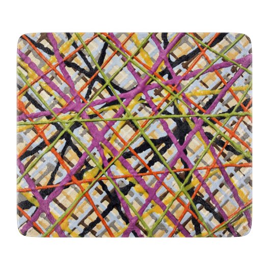 Haystack in Purple 6 x 7 Deco Glass Cutting Board カッティングボード (正面)