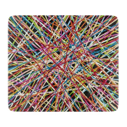 Haystack in Red 6 x 7 Deco Glass Cutting Board カッティングボード (正面)